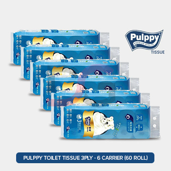 [Bundle of 6] Pulppy Supreme 3ply Bathroom Tissues 10 Roll | Toilet Paper | Toilet Tissue | Premium