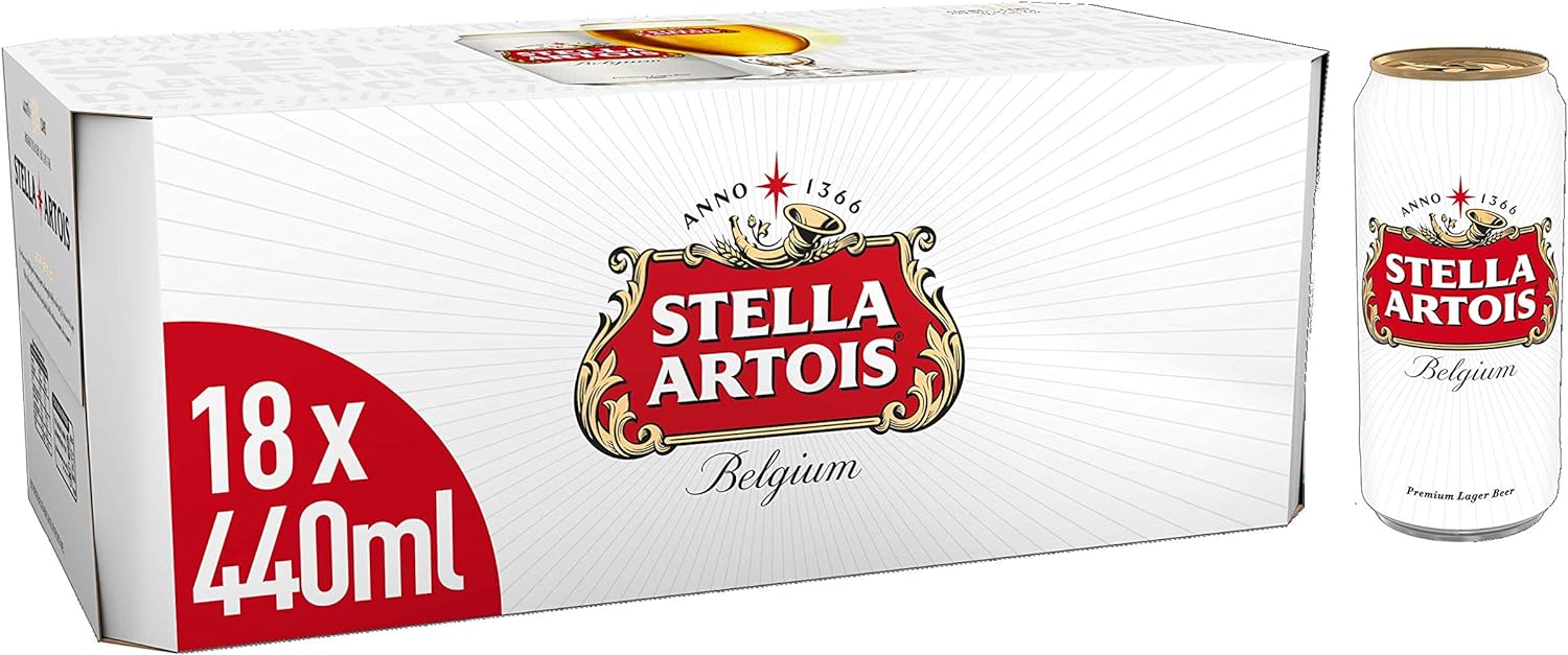 Stella Artois Premium Lager Beer Pint Cans 24 x 568 ml